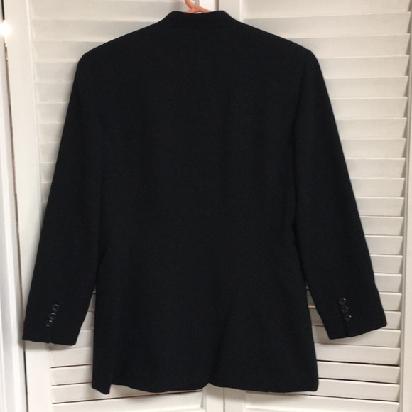 TALBOTS LIKE NEW Black wool blazer petite size 8P career tailored business - Picture 3 of 7